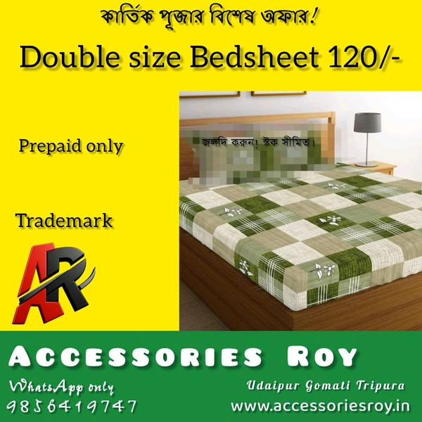 Accessories Roy  Double Size Bedsheet One Piece 