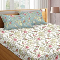 Accessories Roy  Pure 100% Cotton King Size Bedsheet For Double Bed|100% Cotton Bed Sheet King| Without Pillow Covers