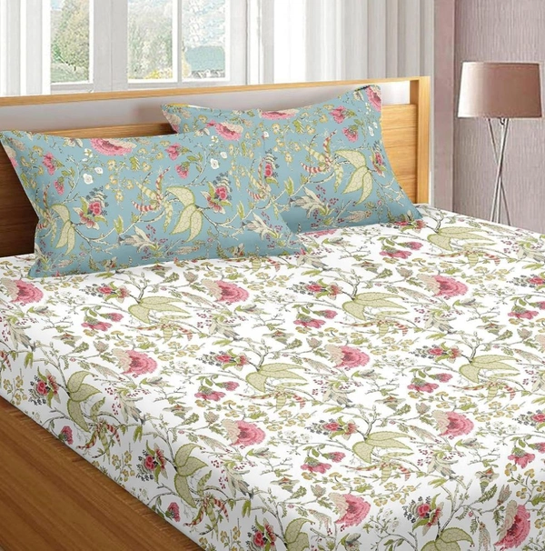 Accessories Roy  Pure 100% Cotton King Size Bedsheet For Double Bed|100% Cotton Bed Sheet King| Without Pillow Covers