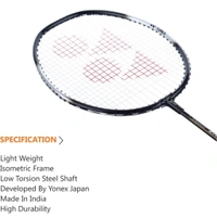 Yonex ZR 100 Light Aluminium Badminton Racquet with Full Cover | Made in India (Black,Pack of 1)