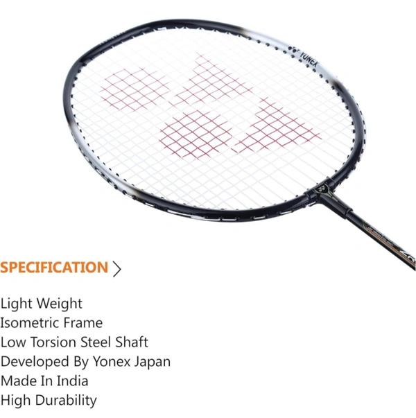 Yonex ZR 100 Light Aluminium Badminton Racquet with Full Cover | Made in India (Black,Pack of 1)