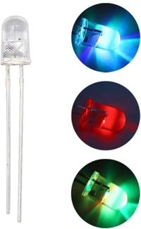 Accessories Roy 1Pieces RGB Auto colour changing (RED+BLUE+GREEN) Led diode 5mm, 2 Pin Flashing Transparent clear Light emitting diode