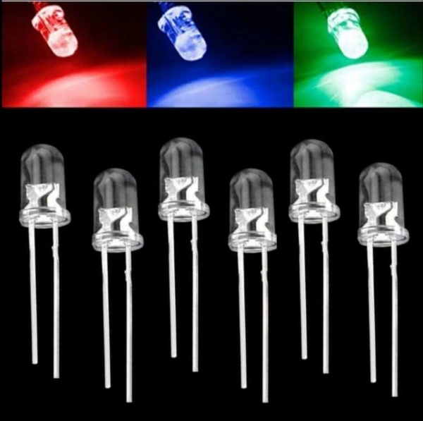 Accessories Roy 1Pieces RGB Auto colour changing (RED+BLUE+GREEN) Led diode 5mm, 2 Pin Flashing Transparent clear Light emitting diode