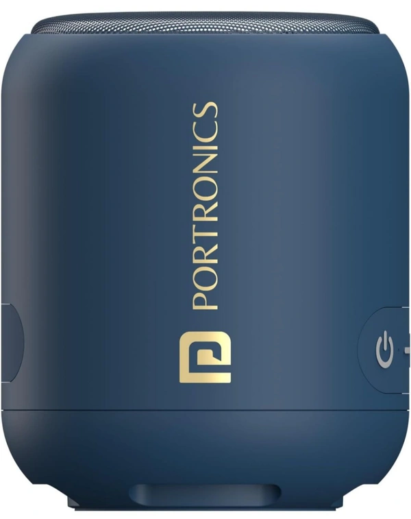 Portronics SoundDrum 1 12W TWS Portable Bluetooth Speaker with Powerful Bass, Bluetooth 5.3V, 360° Surround Sound, USB Drive in, Type C Fast Charging(Blue)