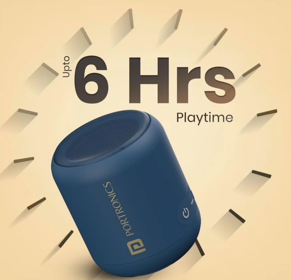 Portronics SoundDrum 1 12W TWS Portable Bluetooth Speaker with Powerful Bass, Bluetooth 5.3V, 360° Surround Sound, USB Drive in, Type C Fast Charging(Blue)