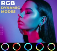 Accessories Roy 18 Inch Multi-Color LED Ring Light with Remote Control & Three Smartphone Holder - Adjustable Color Temperature & Brightness, 360° Adjustment - Video & Photoshoot (Without Stand)