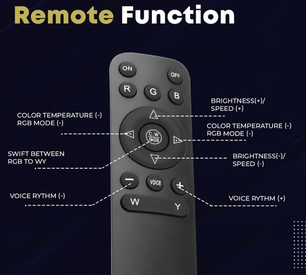 Accessories Roy 18 Inch Multi-Color LED Ring Light with Remote Control & Three Smartphone Holder - Adjustable Color Temperature & Brightness, 360° Adjustment - Video & Photoshoot (Without Stand)