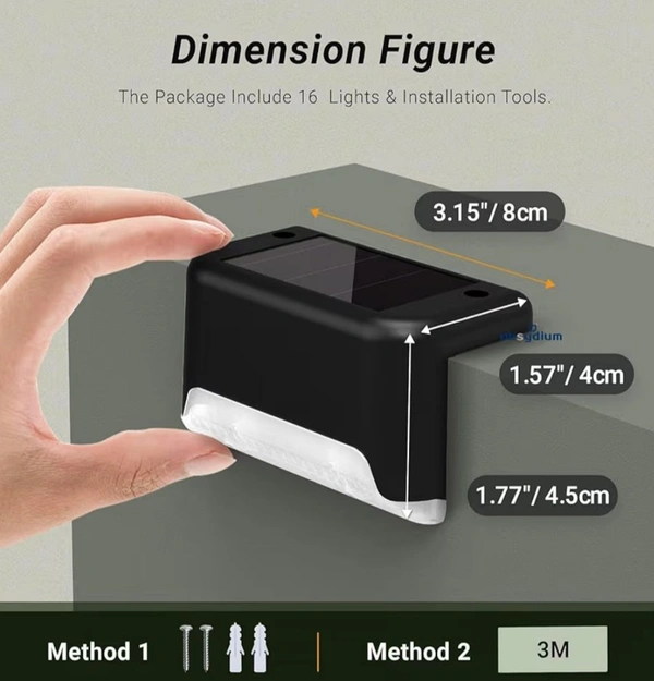 Accessories Roy Outdoor Solar Light Waterproof Balcony,Fence,Gate,Yard,Railing,Window Decor Light Garden lamp Home Stair Step Lights Balcony Led Solar Powered Lights