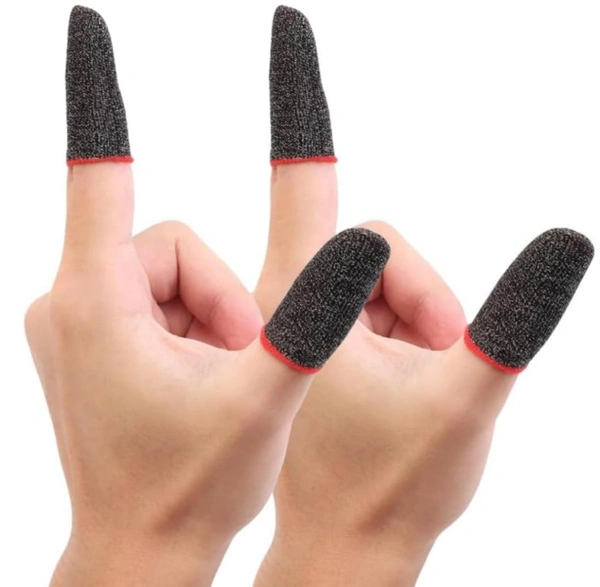 Accessories Roy  Gaming Thumb & Finger Sleeves – Anti-Slip, Sweat-Proof, High Precision for PUBG, COD, Freefire & Other Mobile Games – Breathable, Washable & Universal Fit – 2 Pairs