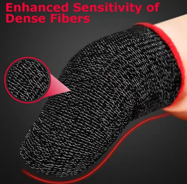 Accessories Roy  Gaming Thumb & Finger Sleeves – Anti-Slip, Sweat-Proof, High Precision for PUBG, COD, Freefire & Other Mobile Games – Breathable, Washable & Universal Fit – 2 Pairs