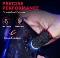 Accessories Roy  Gaming Thumb & Finger Sleeves – Anti-Slip, Sweat-Proof, High Precision for PUBG, COD, Freefire & Other Mobile Games – Breathable, Washable & Universal Fit – 2 Pairs