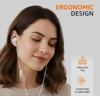 Accessories Roy Accessories Roy Wired Earphones with 3.5mm Jack/Aux | in Ear Wired Earphones | Deep Bass, Tangle-Free Cable,5-year warranty / Comfortable Fit | White