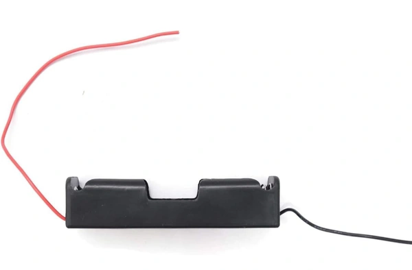 Accessories Roy 18650 Single Cell Lithium Battery Holder - for 3.7V li-ion Plastic case with Lead Wire Hard pin Spring Retention - Black