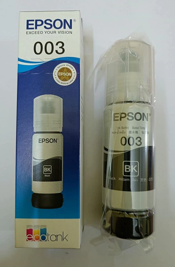 Epson 003 65 ml for EcoTank L1110/L3100/L3101/L3110/L3115/L3116/L3150/L3151/L3152/L3156/L5190 Black Ink Bottle