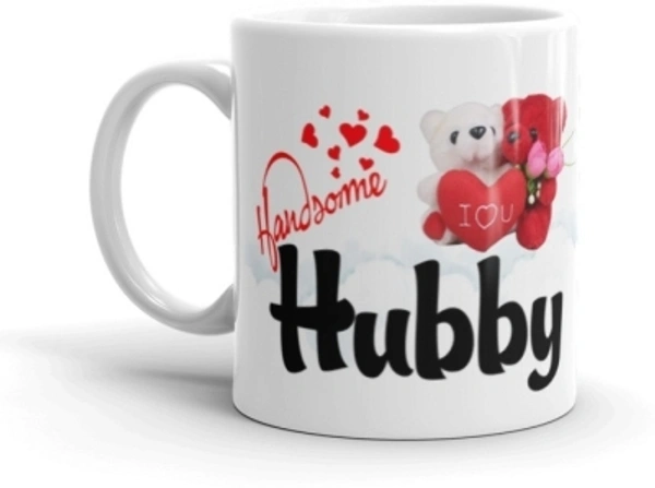 Ridhi Sidhi Design Wifey Hubby Printed Couple Coffee Tea Cup for Husband, Wife On Marriage, Anniversary, Birthday ( Ceramic Coffee (330 ml, Pack of 2) - cash on delivery