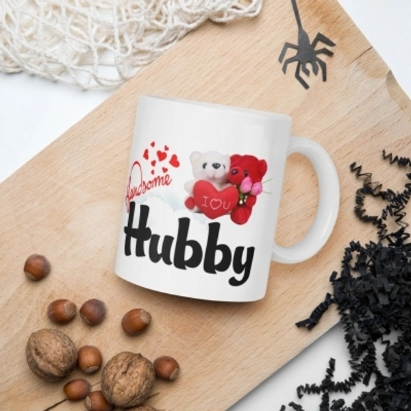 Ridhi Sidhi Design Wifey Hubby Printed Couple Coffee Tea Cup for Husband, Wife On Marriage, Anniversary, Birthday ( Ceramic Coffee (330 ml, Pack of 2) - cash on delivery