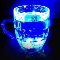 Flipace Led Glass Cup Inductive Rainbow Color Changing Flashing Light Up Plastic (250 ml) (Pack of 6)
