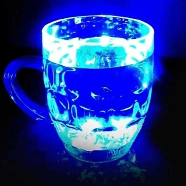 Flipace Led Glass Cup Inductive Rainbow Color Changing Flashing Light Up Plastic (250 ml) (Pack of 6)