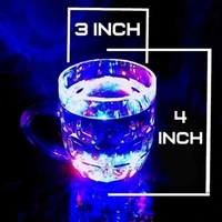 Flipace Led Glass Cup Inductive Rainbow Color Changing Flashing Light Up Plastic (250 ml) (Pack of 6)