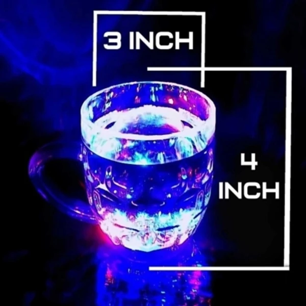 Flipace Led Glass Cup Inductive Rainbow Color Changing Flashing Light Up Plastic (250 ml) (Pack of 6)