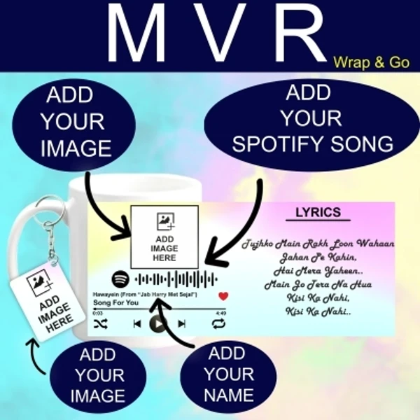 MVR Spotify Song Scannable and Spotify Keychain Personalized Music Coffee & Keychain Perfect Gift for Friends