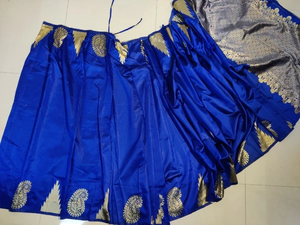 Ns Saree Ready To Wear Saree Catalog Temple - Waist Size  Waist to Floor Size, Blue, Online Payment