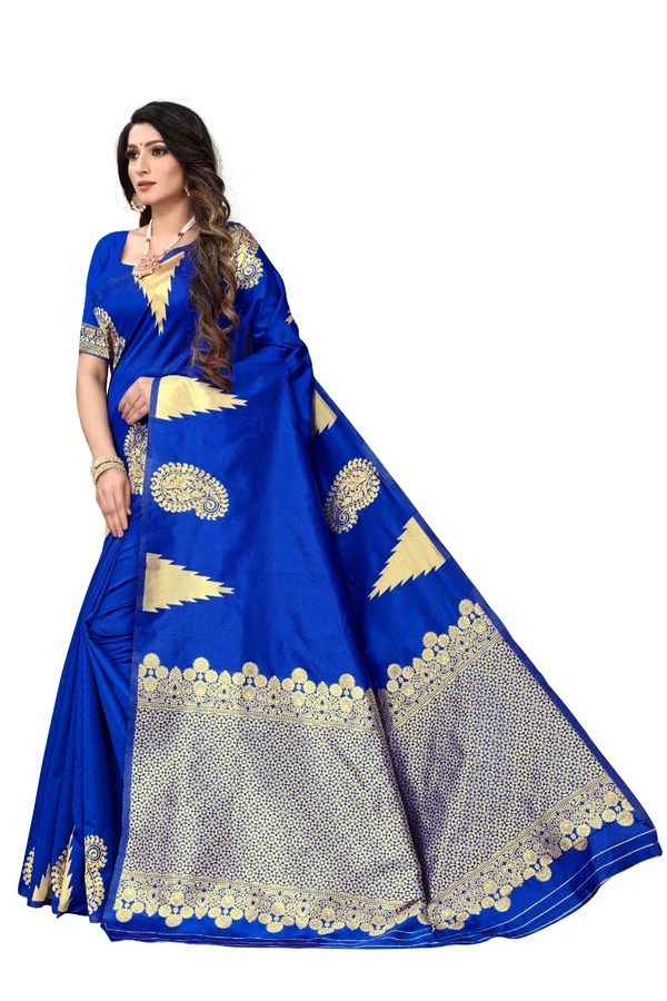 Ns Saree Ready To Wear Saree Catalog Temple - Waist Size  Waist to Floor Size, Blue, Online Payment