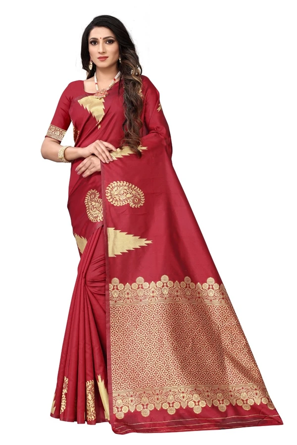 Ns Saree Ready To Wear Saree Catalog Temple - Waist Size  Waist to Floor Size, Red, Online Payment