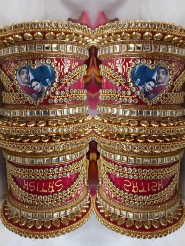 Anchal Name And Photo Bangles - 2 8, red, online payment