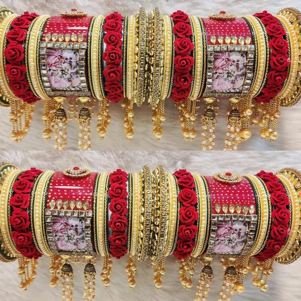 Anchal Rose Dulhan Bangle - 2.6, red