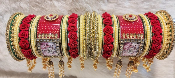 Anchal Rose Dulhan Bangle - 2.8, red