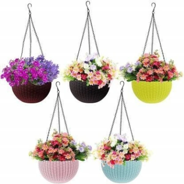 Sph Hanging Baskets Waven FlowerPot with Hanging Chain