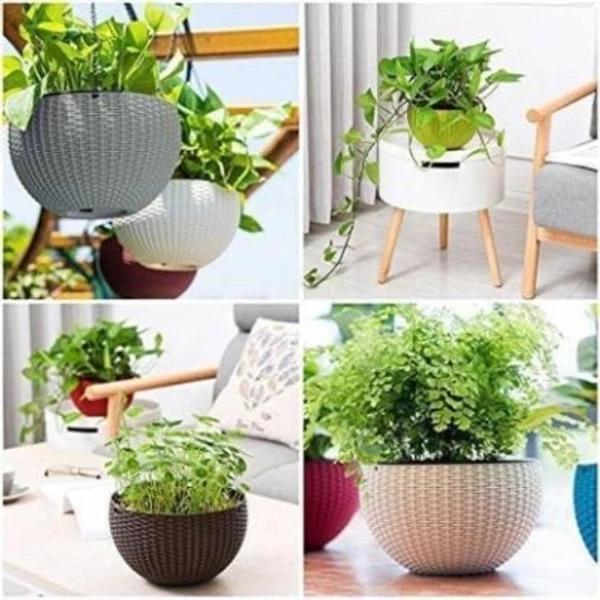 Sph Hanging Baskets Waven FlowerPot with Hanging Chain