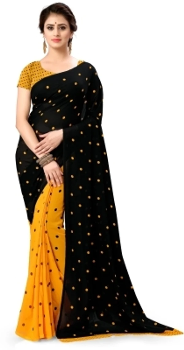 Anand Sarees Polka Print Daily Wear Georgette Saree - free size, pink, cash On delivery