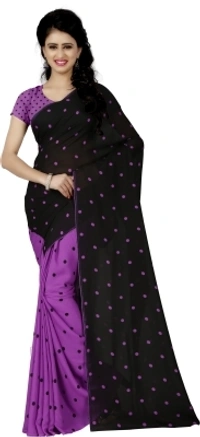 Anand Sarees Polka Print Daily Wear Georgette Saree - free size, purple, cash On delivery