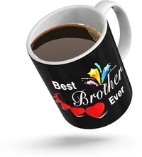 Ridhi Sidhi Design "Brother Sister" Ceramic Coffee, Gift For Sister Brother, Rakhi , Raksha Bandha, Birthday Gift, Tea Cup ( 325 ml Each, Set Of 2 ) RSD00457 Ceramic Coffee MugColor: Multicolor, WhiteMade of: CeramicType: Coffee Mug - online payment