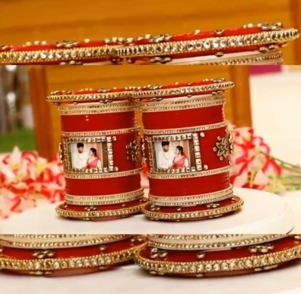 Name And Photo Bangles - 2.6, red