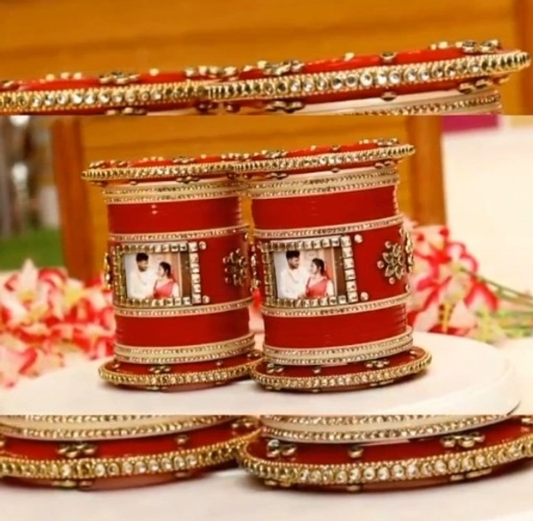 Name And Photo Bangles - 2.10, red
