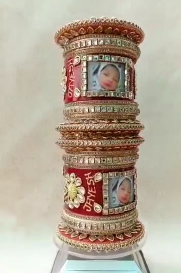Anchal Name And Photo Bangles - 2.6, red