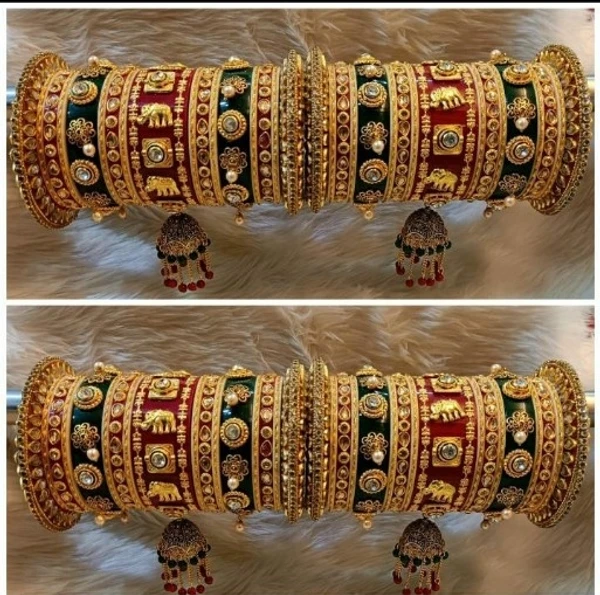 Anchal Bangles For Wedding - 2.4, red and green comition