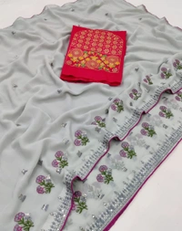 Shree Nakoda Enterprise  NEW EXCLUSIVE   SEQUENCE WORK SAREE - A1