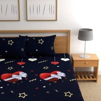 137 TC Microfiber King 3D Printed BedsheetColor: Blue, Red dilSize: Double, KingSales Package  - Double