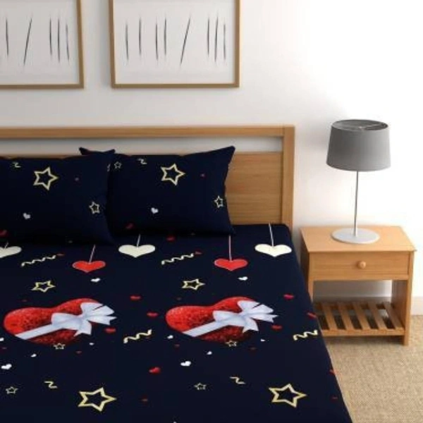 137 TC Microfiber King 3D Printed BedsheetColor: Blue, Red dilSize: Double, KingSales Package  - Double