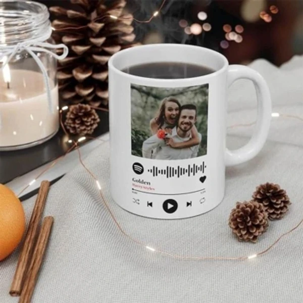 RichChoice Spotify Scannable Fully Customised with Custom Picture & Song|Coffee|Best Gift for Friends, Boy Friends, Girl Friends, Anniversary, Birthday, Valentine Day |330 ML Ceramic Coffee MugMade of: CeramicType: Coffee MugMicrowave SafeCapacity: 330 mlPack of: 17 Days Return Policy, No questions asked.