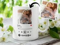 RichChoice Spotify Scannable Fully Customised with Custom Picture & Song|Coffee|Best Gift for Friends, Boy Friends, Girl Friends, Anniversary, Birthday, Valentine Day |330 ML Ceramic Coffee MugMade of: CeramicType: Coffee MugMicrowave SafeCapacity: 330 mlPack of: 17 Days Return Policy, No questions asked.