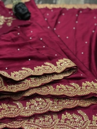 🔰 *Saree :- Heavy Black Rangoli With Beautiful Embroidery Sequance + Zari In Border Cut Work And Rivet Work*🔰 *Blouse :- Heavy Satin Silk With Embroidery Thread + Zari + Sequance Work*📍 _*Blouse Unstitched*_      * *Once Give Opportunity, Coustomer Satisfaction Is Our Goal*
