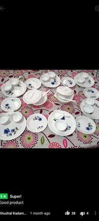 KTART Pack of 36 Plastic DINNER SET(36 PCS) Dinner SetMade of: PlasticSales Package: 6 Full Plates, 6 small plates, 12 Veg Bowls, 2 Serving Spoons, 6 Spoons, 3 Serving Bowls with Air tight LidsPack of: 36Microwave SafeDiameter: 10 inch7 Days Return Policy, No questions asked.