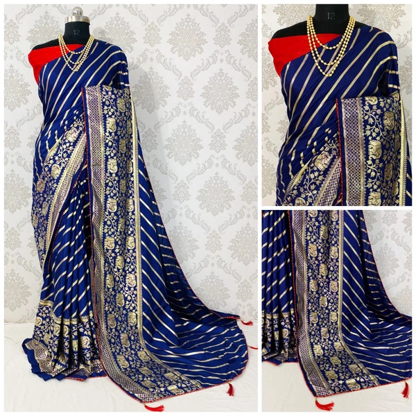 *Catlouge - savita*🌹 *👉New Lunching dola Lehriya saree*👉 *Fabric = Details:HEAVY DOLA SILK WITH LEHRIYA PRints with STYLISH LOOK pallu Latkan*👉NICE COLOUR MATCHING👉 *BLOUSE : Banglory* 👉*👉Book fast👉Full set ready👉Single also👉Ready stock - A
