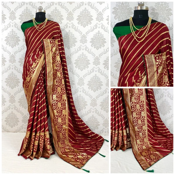 *Catlouge - savita*🌹 *👉New Lunching dola Lehriya saree*👉 *Fabric = Details:HEAVY DOLA SILK WITH LEHRIYA PRints with STYLISH LOOK pallu Latkan*👉NICE COLOUR MATCHING👉 *BLOUSE : Banglory* 👉*👉Book fast👉Full set ready👉Single also👉Ready stock - A