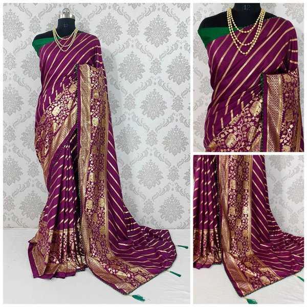*Catlouge - savita*🌹 *👉New Lunching dola Lehriya saree*👉 *Fabric = Details:HEAVY DOLA SILK WITH LEHRIYA PRints with STYLISH LOOK pallu Latkan*👉NICE COLOUR MATCHING👉 *BLOUSE : Banglory* 👉*👉Book fast👉Full set ready👉Single also👉Ready stock - A